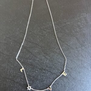Love necklace Jewish Ahava Hebrew sterling silver Star of David