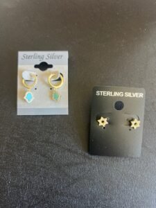 Star of David earrings Jewish Hamsa hoop earrings studs sterling silver gold CZ