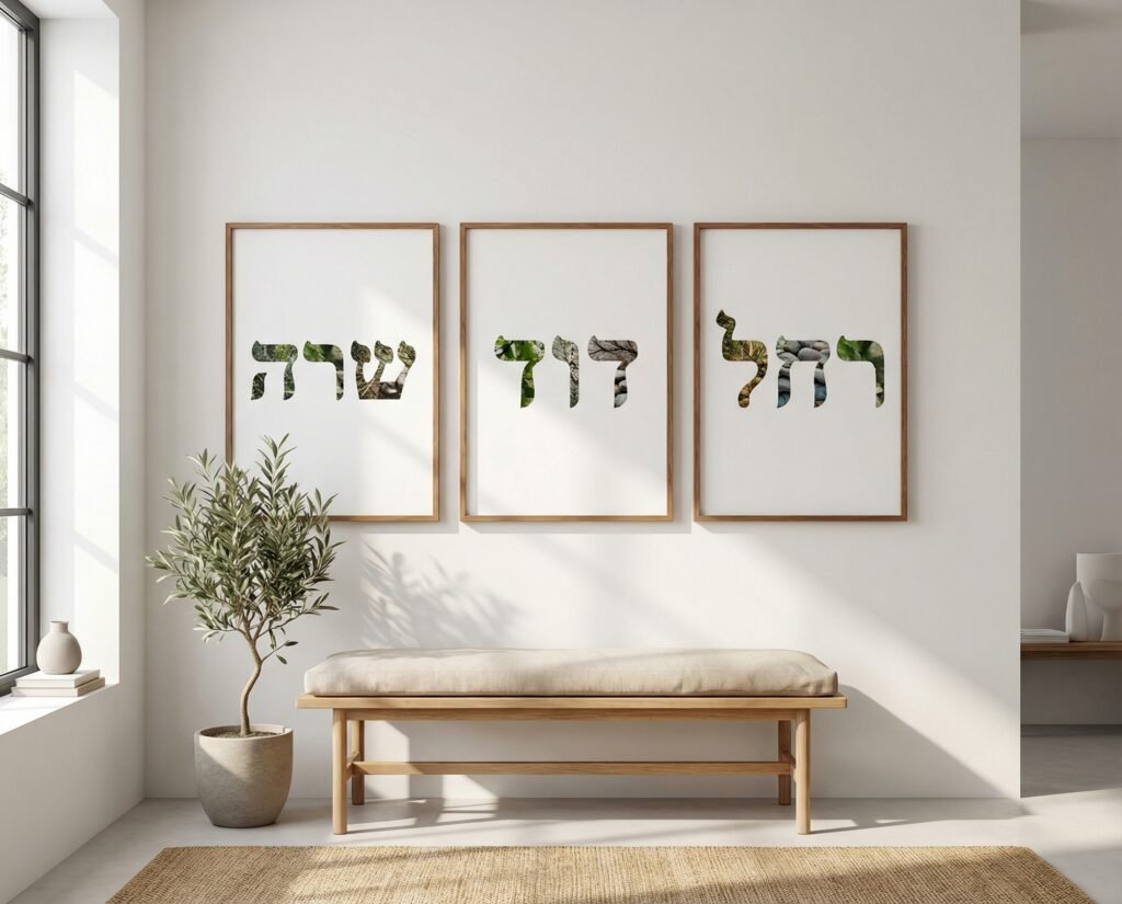 Custom Hebrew name art